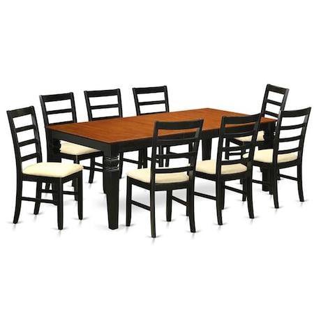 East West Furniture <p>This beautiful dining room set is reminiscent of a timeless Missionary style and adds an classy&# LGPF9-BCH-C